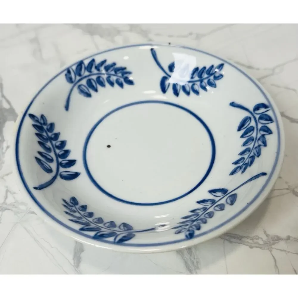 Vintage, IDG Italy, Blue & White Cup, Saucer And Lid Botanical And Birds